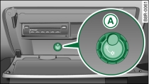 Glove box with coolbox open and switched on